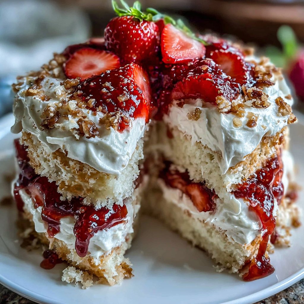 Whipped Strawberry Cream Cake