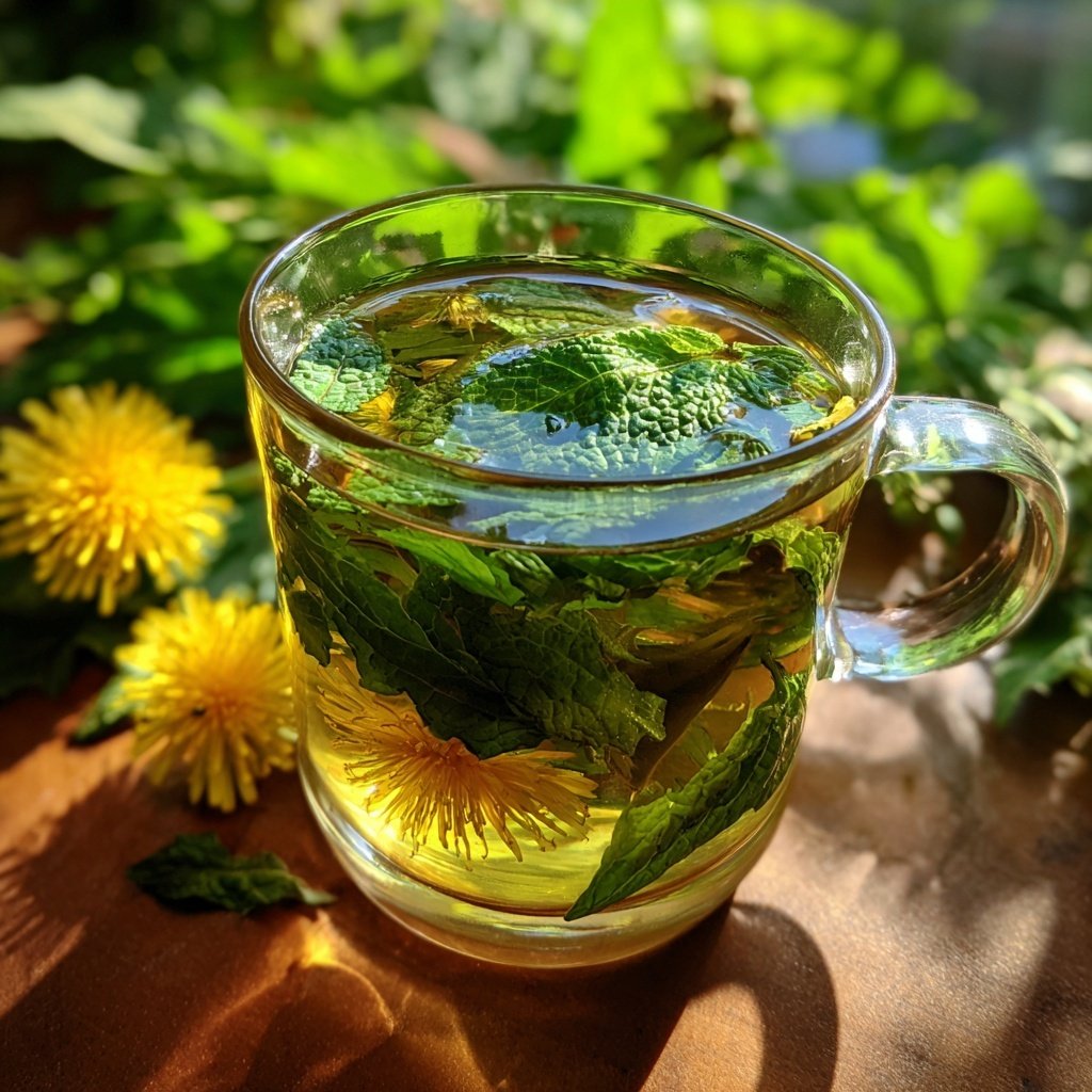 Invigorating Dandelion and Mint Tea