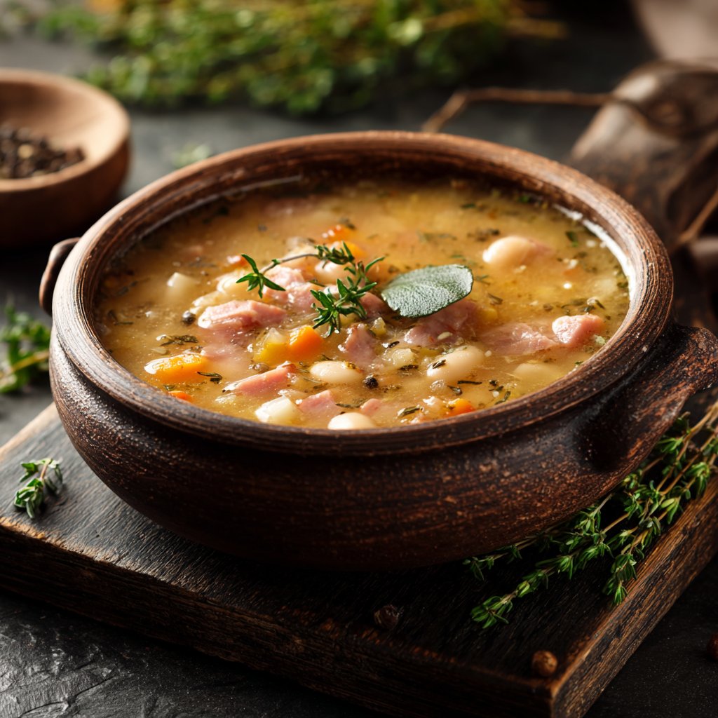 Ham and Bean Soup with Bay & Thyme