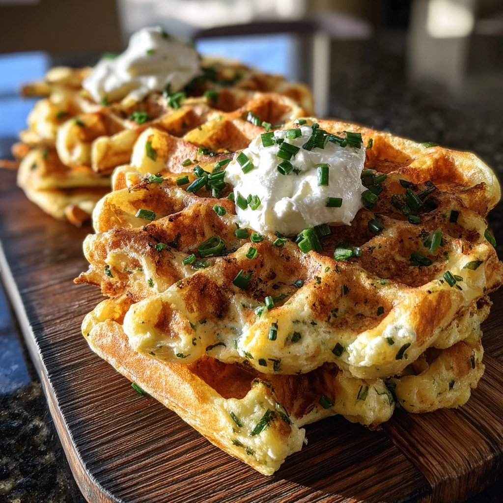 Savory Cottage Cheese Waffles