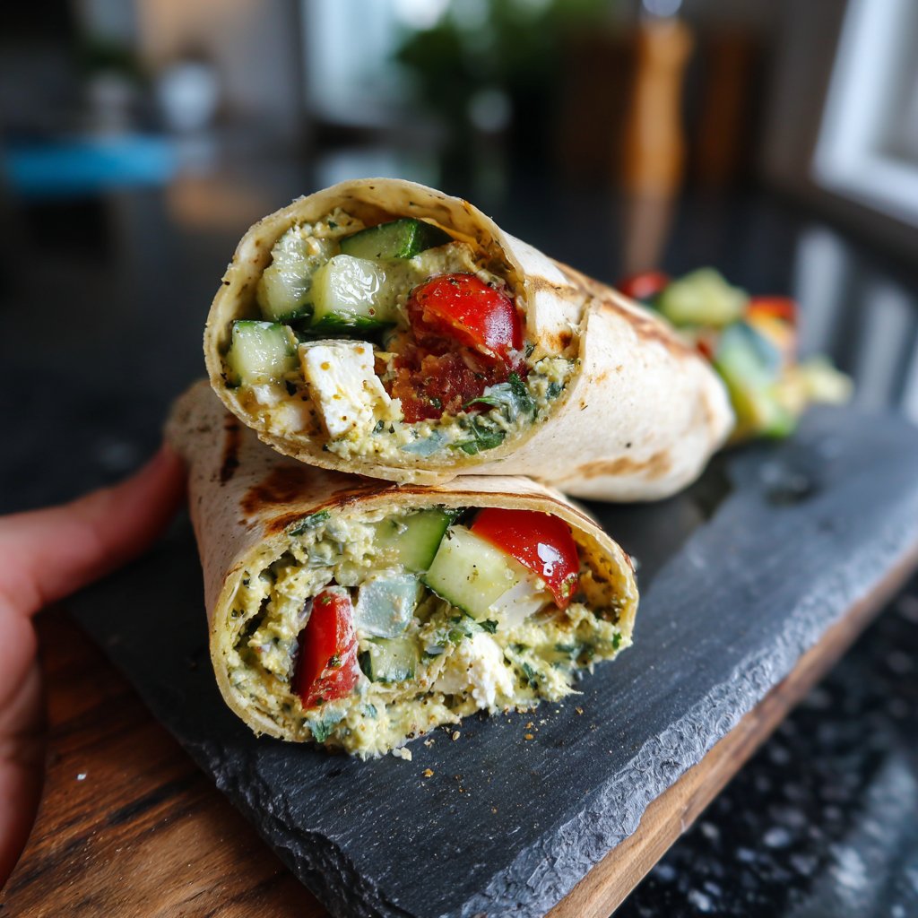 Mediterranean Cucumber and Feta Wrap